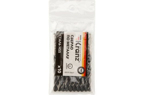 Сверло по металлу 6 мм Kranz HSS DIN 338 1 шт. KR-91-0621  картинка